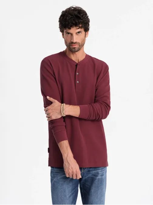 Vínové úpletové pánske tričko V2 LSCL-0120