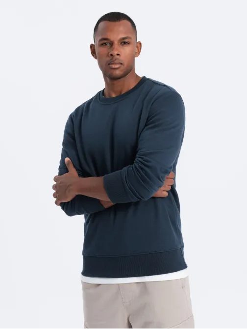 Jednoduchá granátová mikina bez kapucne B978