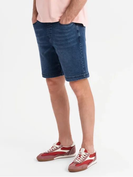 Pánske modré rifľové kraťasy V2 SRDS-0192