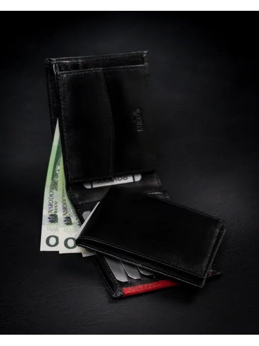 Kožená pánska peňaženka Rovicky v čiernej farbe