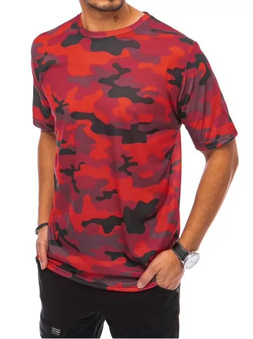 Maskáčové tričko v červenej farbe