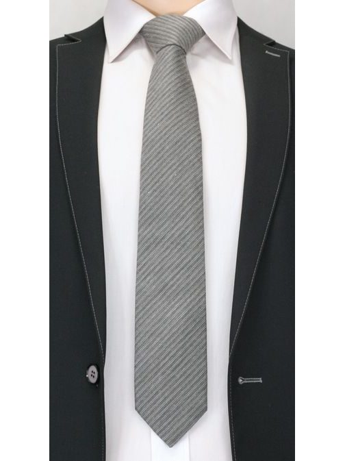 Sivá vzorovaná pánska kravata