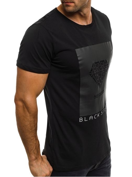 Čierne tričko s lesklou potlačou BLACK ROCK 1033/17