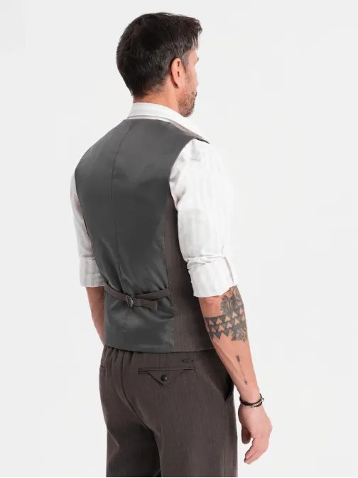 Elegantná pánska grafitová vesta V2 BLZV-0143