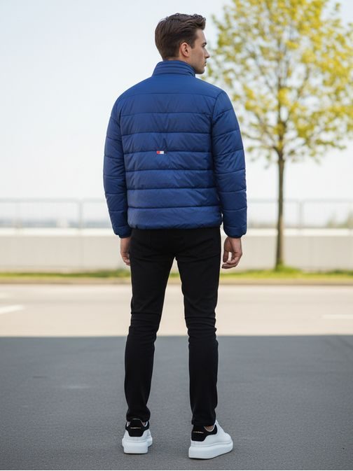 Prechodná modrá prešívaná bunda