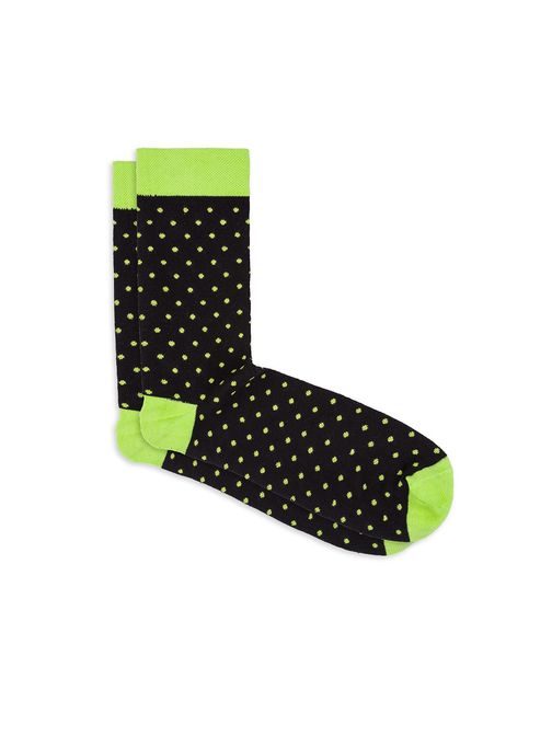 Čierno-zelené pánske bodkované ponožky U22