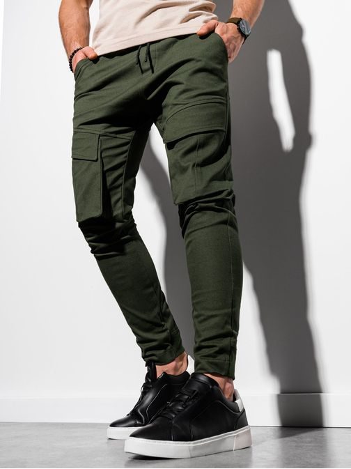 Khaki jogger nohavice P999