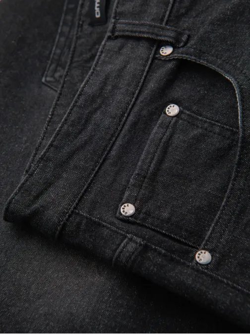 Moderné čierne rifľové kraťasy V3 SRDS-0164