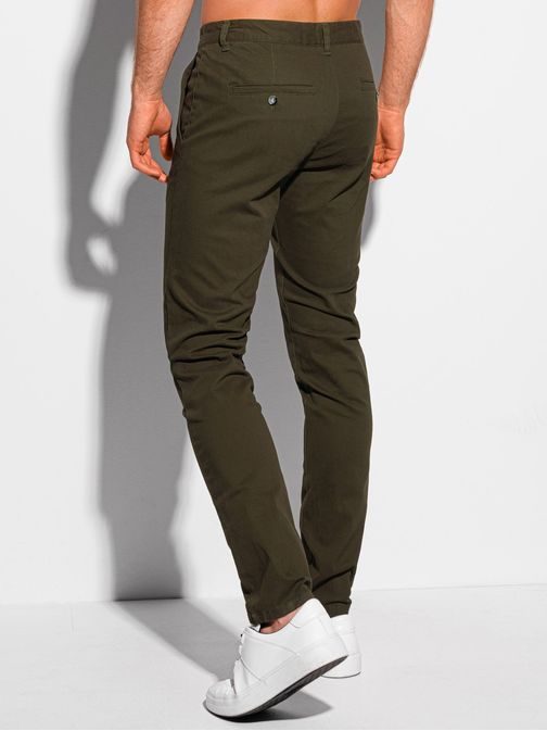 Elegantné chinos nohavice v khaki prevedení P1089