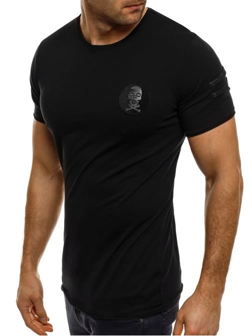 Obyčajné čierne tričko z bavlny BREEZY 376T