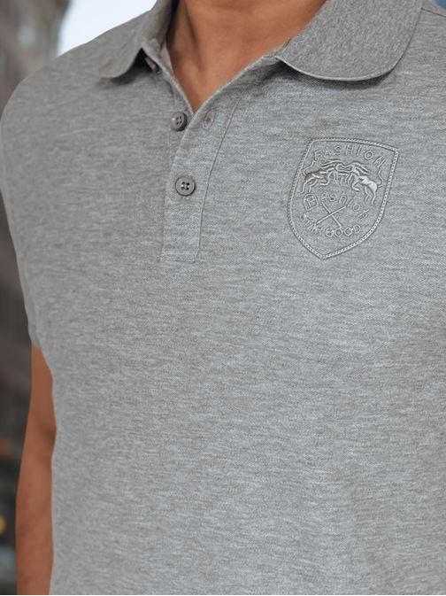 Pánska šedá polokošeľa s logom
