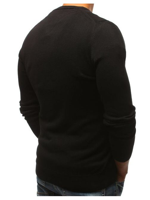 Jednoduchý pánsky čierny sveter