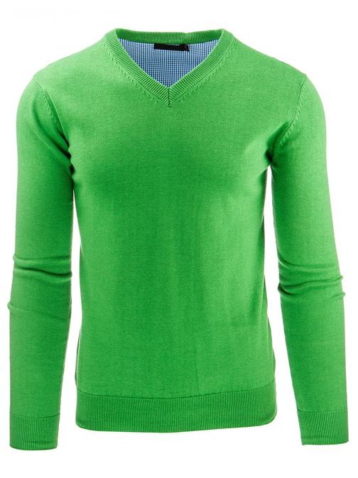 Žiarivý zelený sveter pre pánov