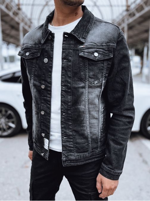 Zaujímavá čierna rifľová bunda