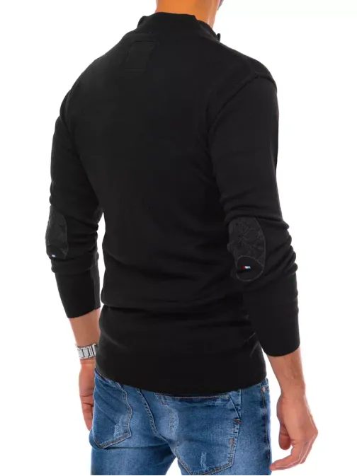 Čierny sveter so zapínaním na zips