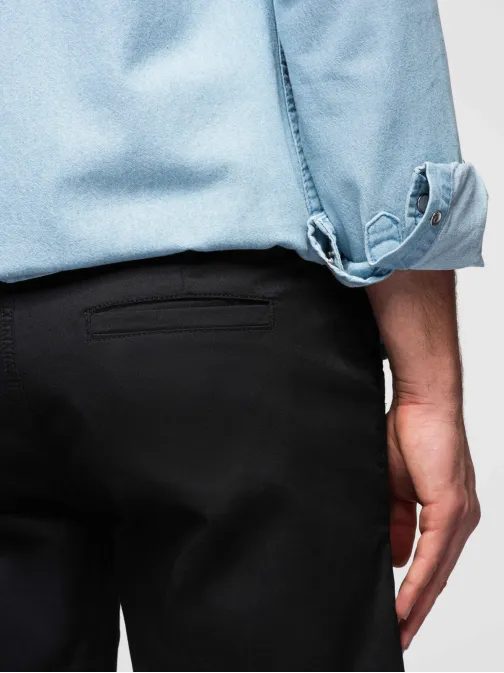Pánske čierne chinos šortky s lemom  čierne V9 W532