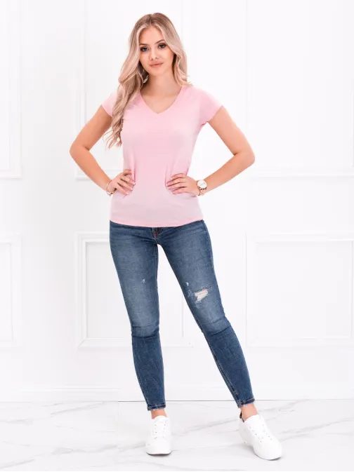 Pohodlné svetloružové dámske tričko SLR002