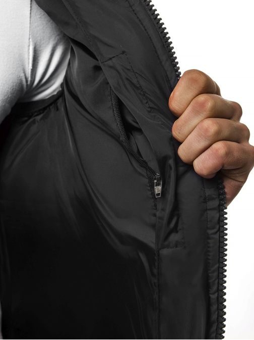 Pánska čierna vesta s kapucňou O/5382Z