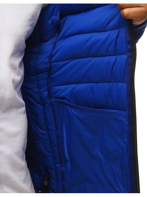 Pohodlná prechodná pánska bunda modrá