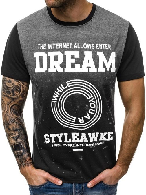 Čierne pánske tričko "DREAM" JS/10807