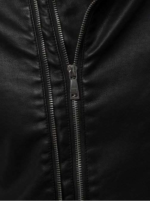 Jedinečná koženková bunda OZONEE JB/1073K čierna