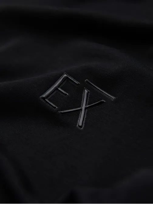 Jedinečné čierne tričko s V- výstrihom a s logom V1 TSBC-0221