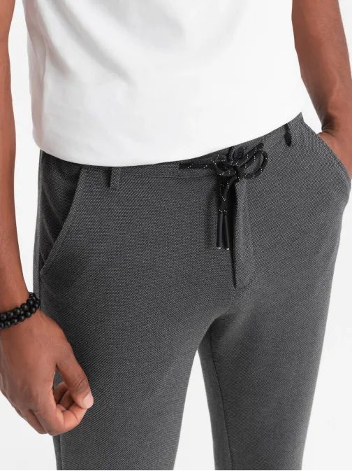 Trendy grafitové nohavice s pružným pásom V2 PACP-0116