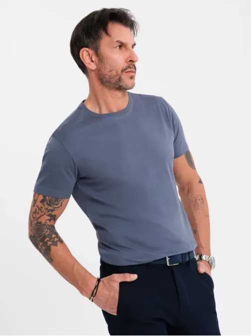 Basic denim bavlnené tričko s okrúhlym výstrihom V7 TSBS-0236