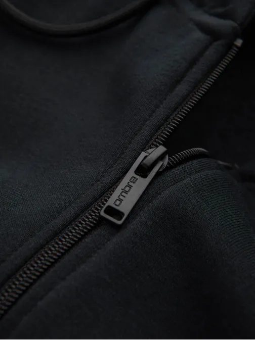 Bavlnená mikina pre mužov čierna v9 om-ssbz-0160