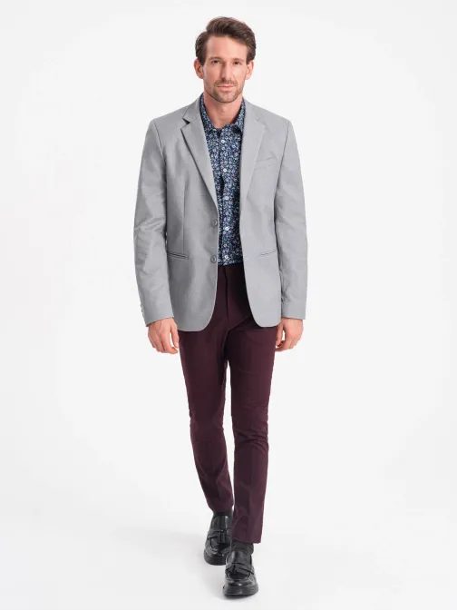 Elegantné šedé sako V1 BLZB-0115