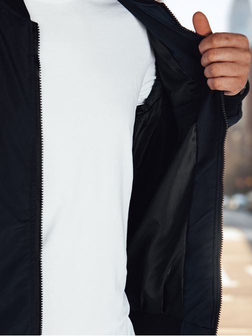 Moderná modrá bomber bunda