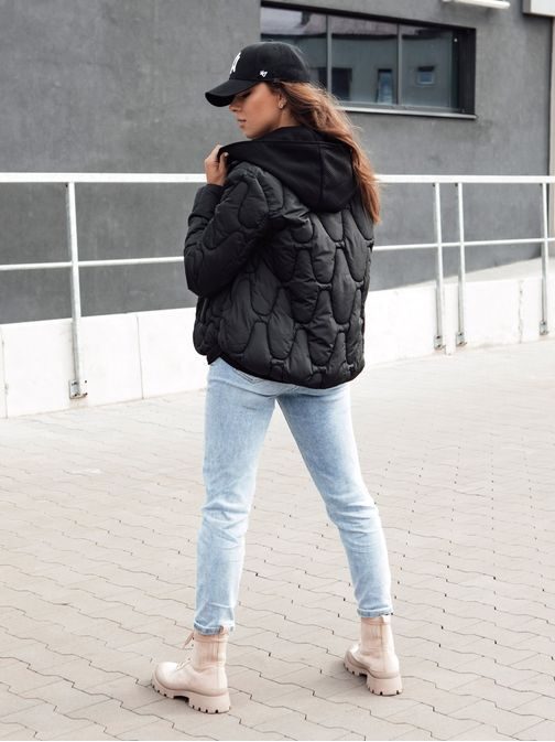 Štýlová dámska čierna zimná bunda Windglam