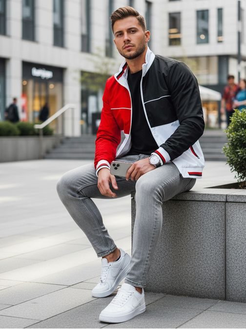 Prechodná biela bunda v štýlovom prevedení