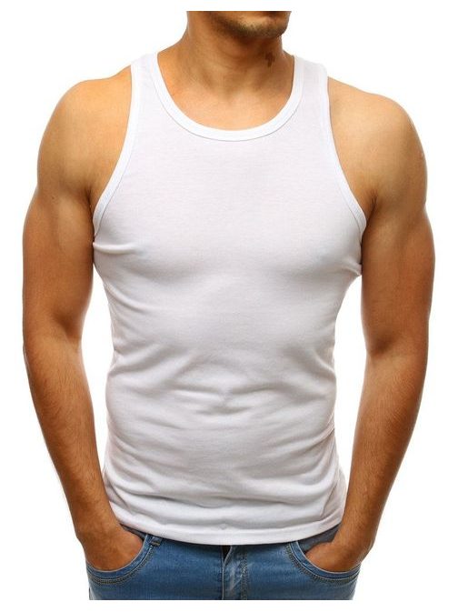 Jednofarebné biele tielko