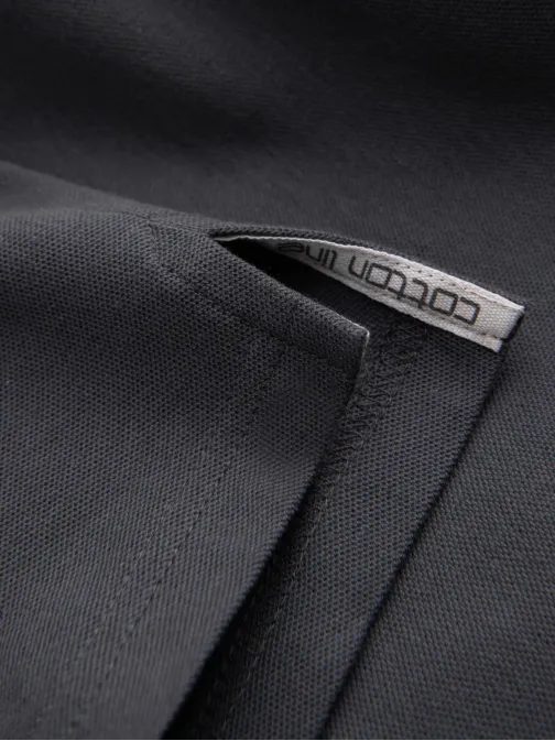 Bavlnená jednofarebná polokošeľa pre mužov šedá v3 om-pobs-0100