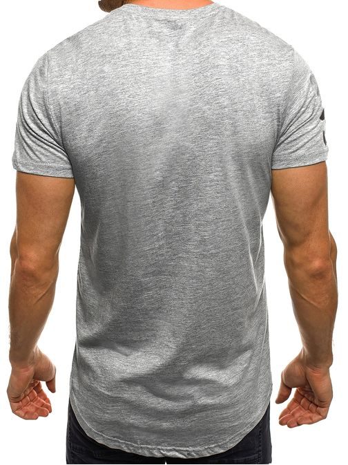 Kombinované sivé tričko pre pánov J.STYLE SS155