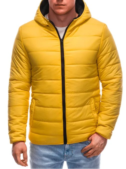 Zaujímavá žltá zimná bunda C527