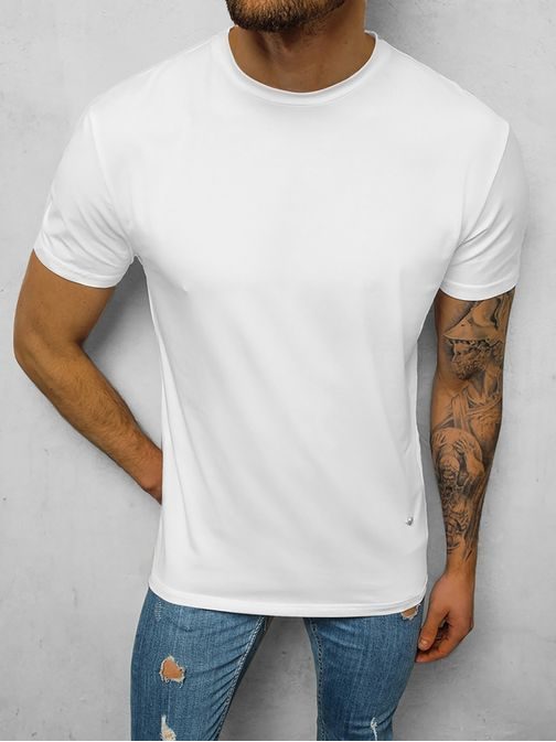 Biele tričko s kovovou lebkou NB/3001