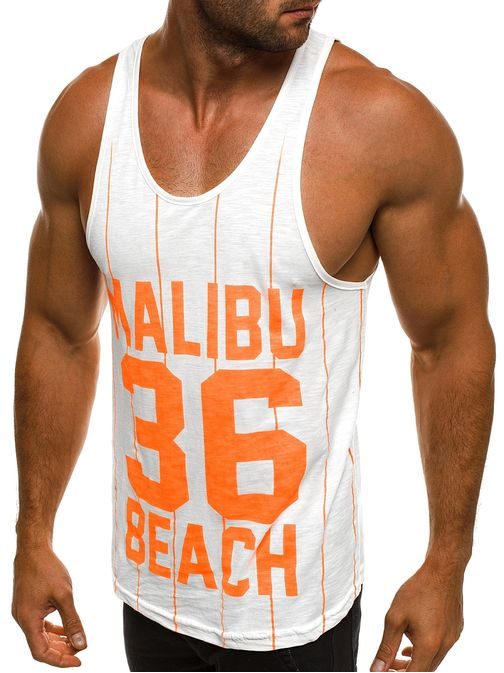 Malibu beach bielo-pomarančové letné tielko BREEZY 9076