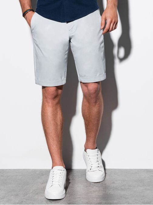 Jednoduché kraťasy v svetlošedej farbe W243
