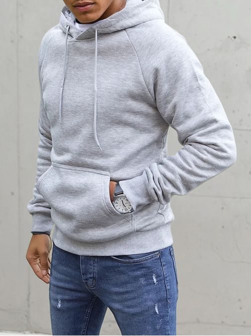 Pohodlná štýlová svetlošedá mikina