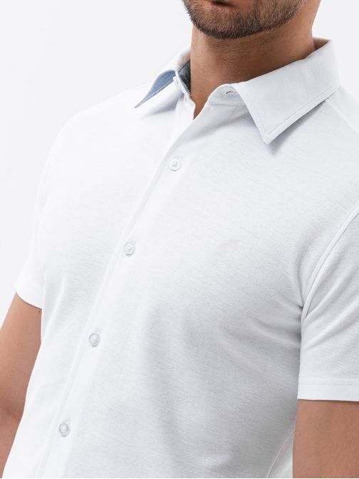 Trendy biela košeľa V1 SHSS-0100