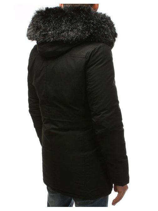 Zimná čierna bunda v jedinečnom prevedení