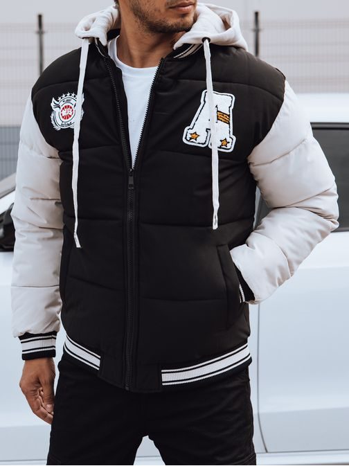 Čierna prešívaná bomber bunda