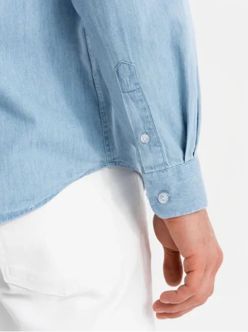 Módna svetlo modrá pánska košeľa V1 SHDS-0181