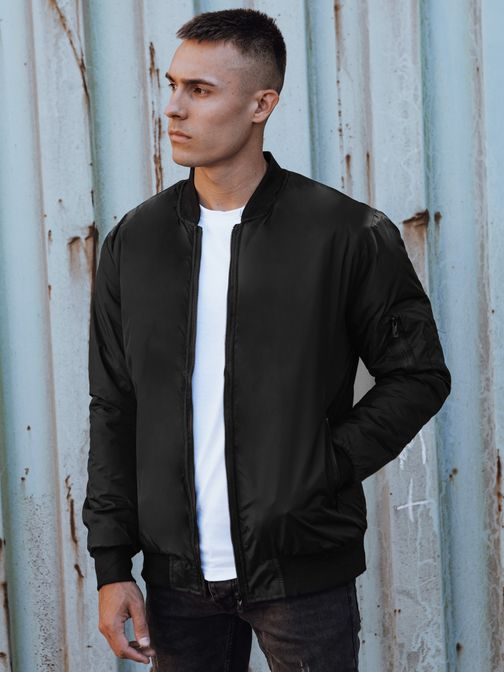 Jedinečná čierna prechodná bomber bunda