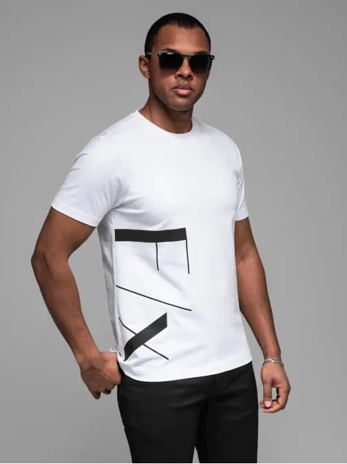 Originálne biele tričko s nápisom V2 TSPT-0213