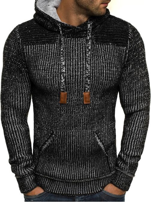Exkluzívny čierny sveter BLACK ROCK 18035