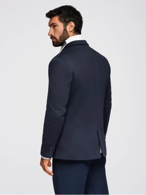 Trendy tmavomodré sako pre pánov V3 BLZB-0100