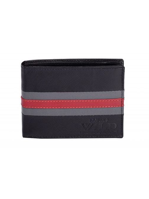 Čierna peňaženka s červeným pásom